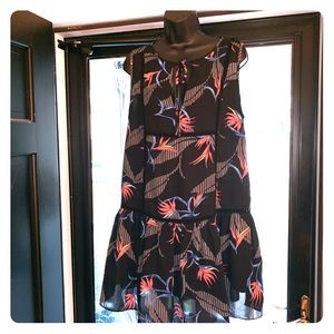 ASHER FLORAL STRIPED DRESS SIZE L